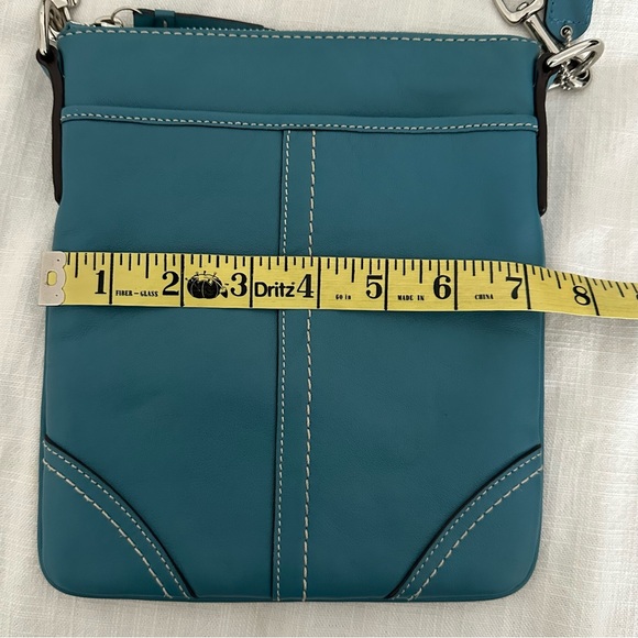 Coach Vintage Y2K Teal Turquoise Blue Leather Crossbody Bag - Picture 4 of 6